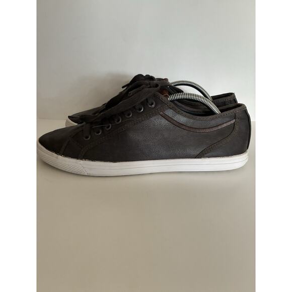 Mns Ben Sherman Sz 10.5 Gray Pu Fabric Upper Lace Up Sneakers Casual Workwear - Picture 4 of 8